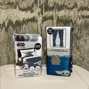 Star Wars Baby Yoda Twin Sheet Set and Curtains